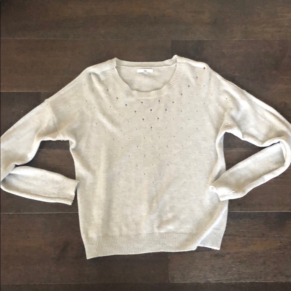 Gray gap sweater